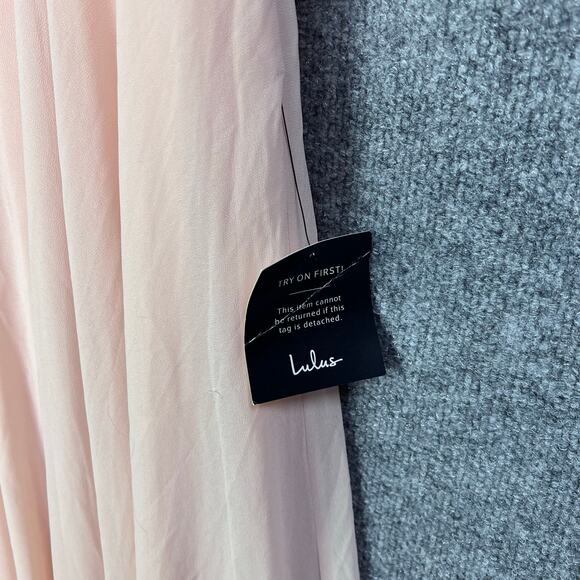 NEW Lulus Size M All About Love Blush Pink Maxi Dress V Neck - Picture 7 of 8